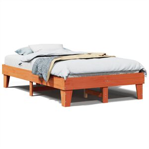 vidaXL Bed Frame without Mattress Wax Brown 120x200 cm Solid Wood Pine