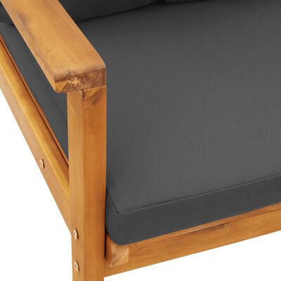 vidaXL Garden Sofa Chair 2pcs with Cushion Solid Wood Acacia