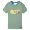 Kids' T-shirt with Short Sleeves Khaki 128