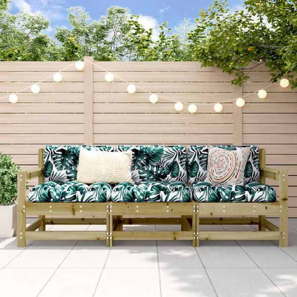 vidaXL 3 Piece Garden Lounge Set Impregnated Wood Pine
