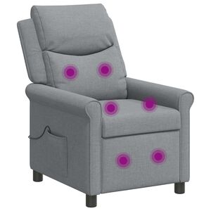 vidaXL Recliner Massage Chair Light Grey 69 x 93 x 102 cm Fabric