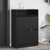 vidaXL Shoe Cabinet with 2 Flip-Drawers Black 80x34x116 cm