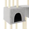 vidaXL Cat Tree with Sisal Scratching Posts Light Grey 199 cm