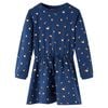vidaXL Kids' Dress with Long Sleeves Navy Blue 104