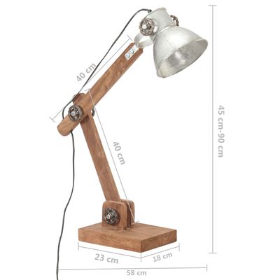 vidaXL Industrial Desk Lamp Silver Round 58x18x90 cm E27