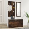 vidaXL 3-in-1 Shoe Cabinet Set Smoked Oak Engineered Wood
