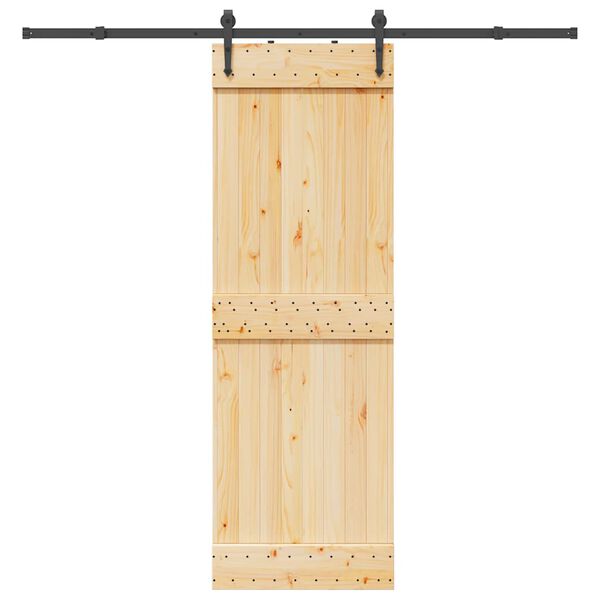 vidaXL Sliding Door with Hardware Set 70x210 cm Solid Wood Pine