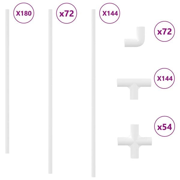 vidaXL PVC Pipe 29 pcs White Mterialpp and PE