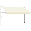 vidaXL Retractable Awning Cream 350x150 cm Fabric and Steel