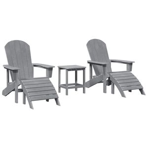 vidaXL Garden Chair 3 pcs Light Grey Polyethylene