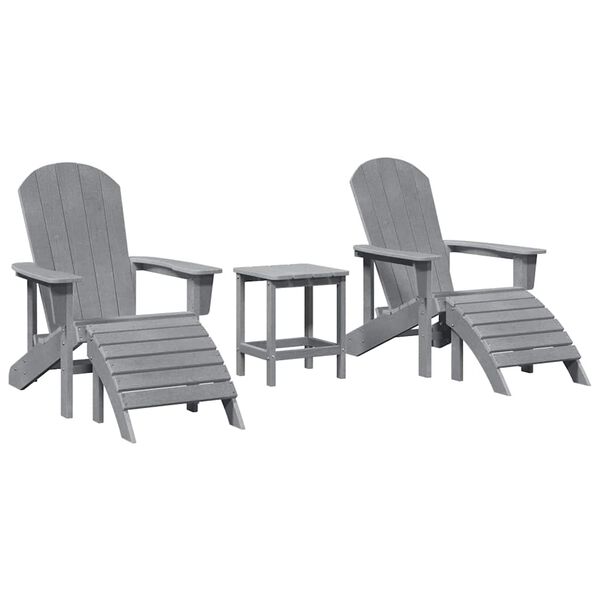 vidaXL Garden Chair 3 pcs Light Grey Polyethylene
