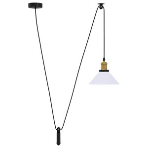 vidaXL Pendant Lamp Height Adjustable E27 Gloss White &Oslash; 22 cm Metal