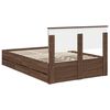 vidaXL Bed Frame with Drawer Brown Oak 135 x 190 cm Engineer Wood