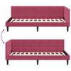 vidaXL Corner Bed Frame with Headboard Wine Red 90 cm x 200 cm Velvet