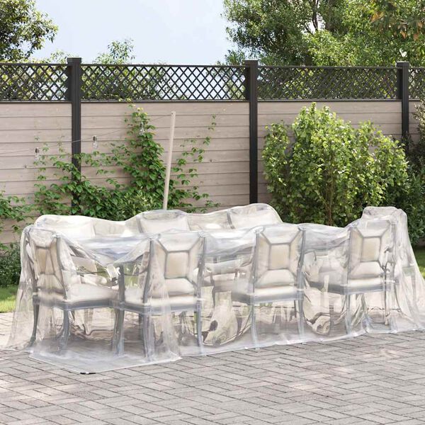 vidaXL Clear Tarpaulin with Eyelets 2x5 m Polyethylene