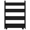 vidaXL Narrow Storage Trolley Black Oak 60 x 20 x 82 cm
