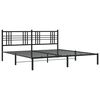 vidaXL Metal Bed Frame without Mattress with Headboard Black 183x213cm