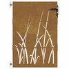 vidaXL Garden Gate 85x125 cm Corten Steel Grass Design