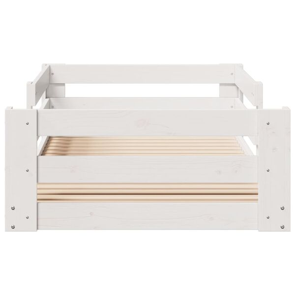vidaXL Bed Frame without Mattress White 90x200 cm Solid Wood Pine