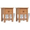 vidaXL Nightstand | Natural Oak | Solid oak wood | Small | Durable | Nightstand