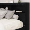 vidaXL Storage Headboard with Shelf Black Oak 200 cm Engineered Wood