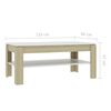vidaXL Coffee Table White and Sonoma Oak 110x60x47 cm Engineered Wood