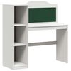 vidaXL Desk with Open Storage and Chalkboard with Shelf ROROS White