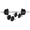 vidaXL Adjustable Sit-up Bench with Barbell and Dumbbell Set 60.5 kg
