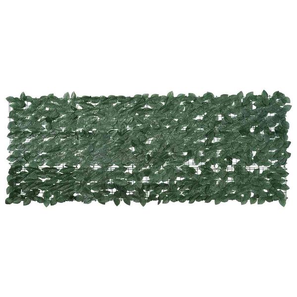 vidaXL Balcony Screen with Dark Green Leaves 200x75 cm