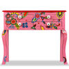 vidaXL Console Table Solid Mango Wood Pink Hand Painted