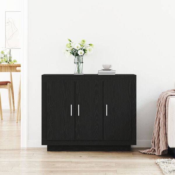 vidaXL Sideboard Black Oak 92 x 35 x 75 cm Engineered Wood