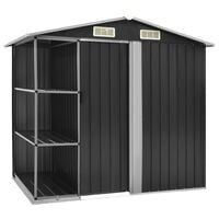 vidaXL Garden Shed with Rack Anthracite 205x130x183 cm Iron