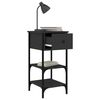 vidaXL Bedside Cabinets 2 pcs Black 34x36x70 cm Engineered Wood