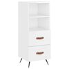 vidaXL Highboard High Gloss White 34.5x34x180 cm Engineered Wood