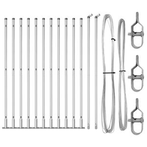 vidaXL Fence Post 13 pcs Silver Steel