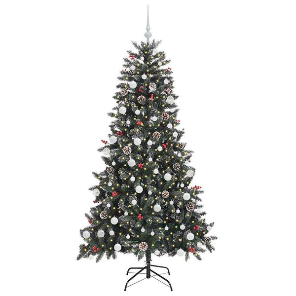 vidaXL Artificial Christmas Tree with 300 LEDs with Stand Green 180 cm