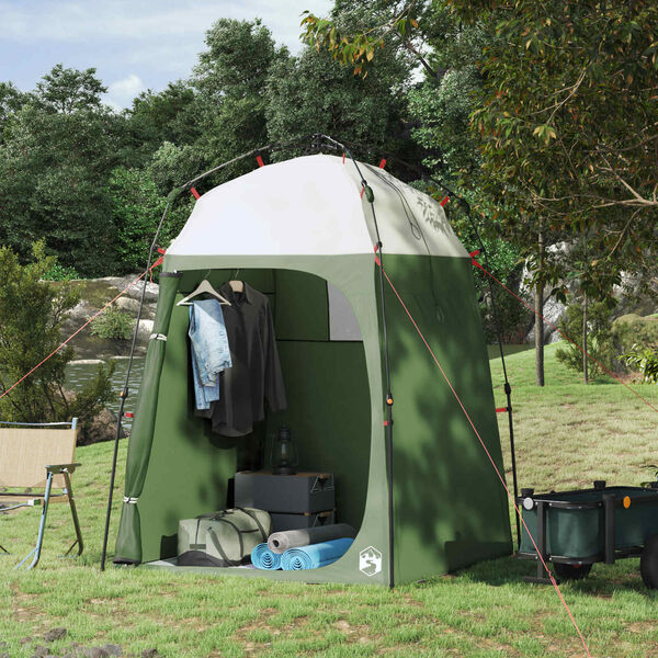 vidaXL Shower Tent Folding with Storage Green 160 x 160 x 227 cm Steel