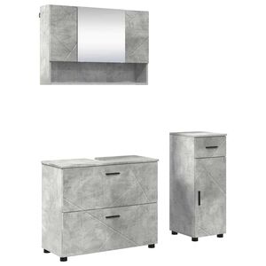 vidaXL Bathroom Furniture Set 3 pcs Concrete Grey