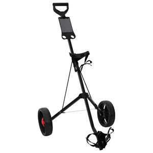 vidaXL Golf Trolley Black Iron Foldable