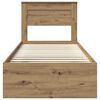 vidaXL Bed Frame Artisian Oak 75 x 190 cm Solid Pine Wood