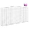 vidaXL Arched Gabion Baskets 8 pcs 400x50x200/220 cm Galvanised Iron