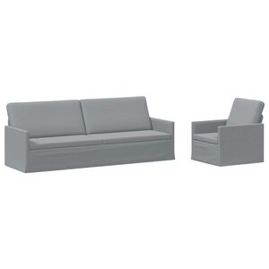 vidaXL Sofa Set 2 pcs Light Grey Fabric