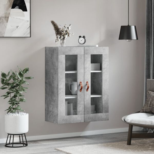 vidaXL Wall Mounted Cabinet Concrete Grey 69.5x34x90 cm