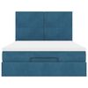 vidaXL Ottoman Bed with Mattresses Dark Blue 140x200cm Velvet