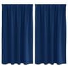 vidaXL Blackout Curtains with Rings 2 pcs Dark Blue 140 x 140 cm