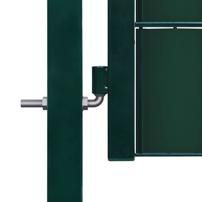 vidaXL Fence Gate PVC and Steel 100x204 cm Green