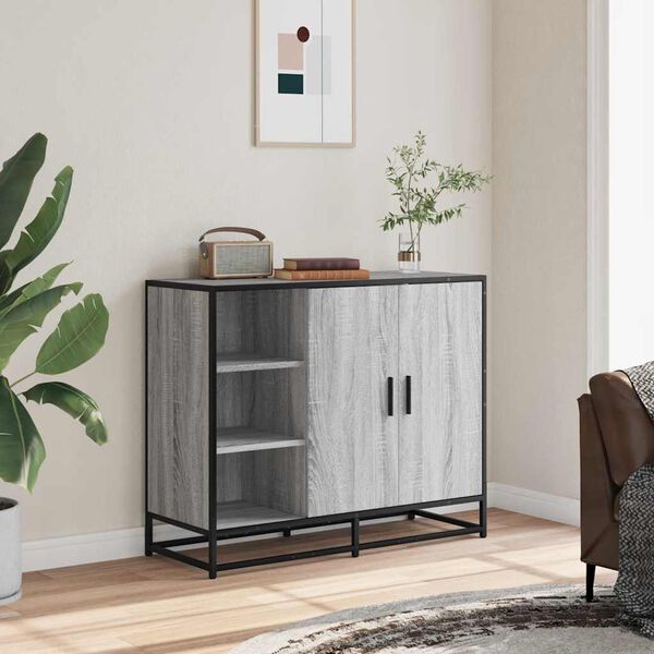 vidaXL Sideboard Grey Sonoma 92x35x76 cm Engineered Wood