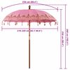 vidaXL Balinese Parasol Pink 215 x 215 x 260 cm Cotton and Wood