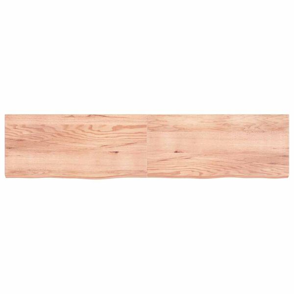 vidaXL Wall Shelf Light Brown 220x50x(2-6) cm Treated Solid Wood Oak