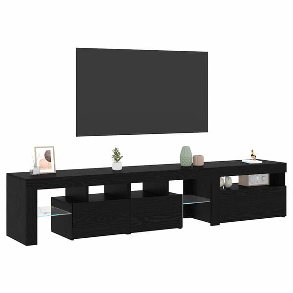 vidaXL TV Cabinet 2 pcs Black Oak 200 x 36.5 x 40 cm Engineered Wood